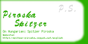 piroska spitzer business card